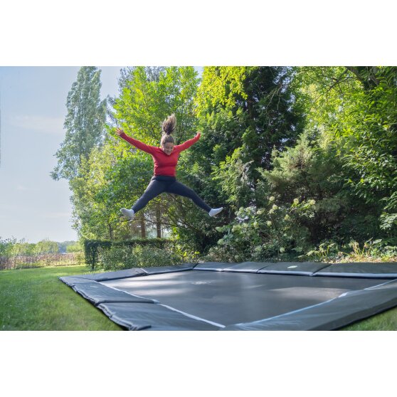 EXIT Dynamic ground level sports trampoline 244x427cm - black