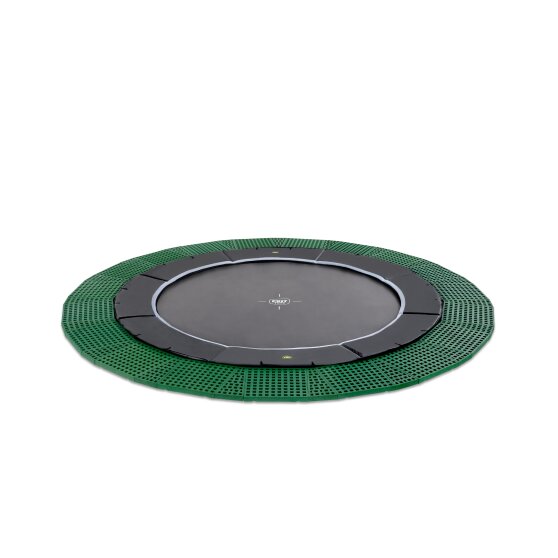 EXIT Dynamic ground level trampoline ø305cm with Freezone safety tiles - black