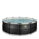 EXIT Black Leather pool ø427x122cm with sand filter pump - black