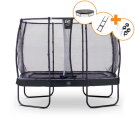 Trampolina Elegant Premium EXIT zestaw kompletny 214x366cm - czarna