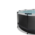 EXIT Black Leather pool ø360x122cm with sand filter pump and dome - black