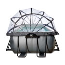 Basen Black Leather EXIT 540x250x122cm z pompą z filtrem piaskowym i kopułą - czarny
