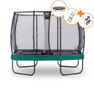 Trampolina Elegant Premium EXIT zestaw kompletny 214x366cm - zielona