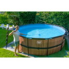 EXIT Wood pool ø450x122cm with sand filter pump - brown