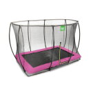 EXIT Silhouette ground trampoline 214x305cm with safety net - pink