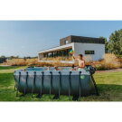 EXIT Wood pool 400x200x122cm with sand filter pump - brown