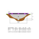 EXIT Elegant ground trampoline 244x427cm with Economy safety net - purple