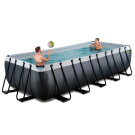 Basen Black Leather EXIT 540x250x122cm z pompą filtrującą - czarny