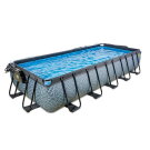 EXIT Stone pool 540x250x100cm with sand filter pump and dome and heat pump - grey