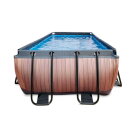 EXIT Wood pool 400x200x122cm with sand filter pump - brown