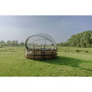 Basen Black Leather EXIT &oslash;427x122cm z pompą z filtrem piaskowym, kopułą i pompą ciepła - czarny