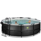 EXIT Black Leather pool ø488x122cm with sand filter pump and dome - black