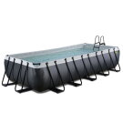 Basen Black Leather EXIT 540x250x100cm z pompą filtrującą - czarny