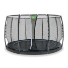 EXIT Dynamic ground level trampoline ø366cm with safety net - black