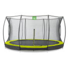 Trampolina ziemna Silhouette EXIT ø427cm z siatką zabezpieczającą - zielona