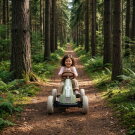 EXIT Foxy gokart dla dzieci zielony | gokart pedałowy od 2 lat