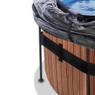 Basen Wood EXIT &oslash;488x122cm z pompą z filtrem piaskowym, kopułą i pompą ciepła - brązowy