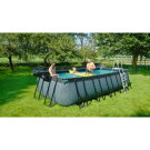 EXIT Wood pool 540x250x122cm with sand filter pump and dome - brown