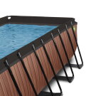 EXIT Wood pool 540x250x100cm with sand filter pump and dome and heat pump - brown