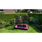 Trampolina ziemna Silhouette EXIT 153x214cm z siatką zabezpieczającą - różowa