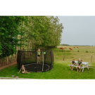 EXIT Dynamic ground level trampoline ø366cm with safety net - black