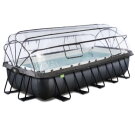 Basen Black Leather EXIT 540x250x100cm z pompą z filtrem piaskowym i kopułą - czarny
