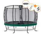 Trampolina Elegant Premium EXIT zestaw kompletny ø366cm - zielona