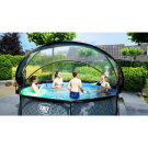 EXIT Black Wood pool ø300x76cm with filter pump and dome - black