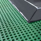 EXIT Dynamic ground level trampoline 275x458cm with Freezone safety tiles - black