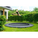 EXIT Dynamic ground level trampoline ø366cm with Freezone safety tiles - black