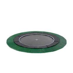 EXIT Dynamic ground level trampoline ø366cm with Freezone safety tiles - black