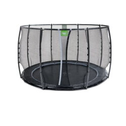 EXIT Dynamic ground level trampoline ø305cm with safety net - black