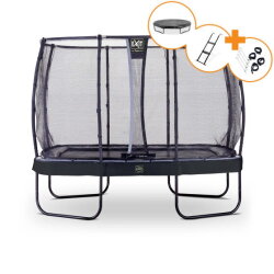 Trampolina Elegant Premium EXIT zestaw kompletny 214x366cm - czarna