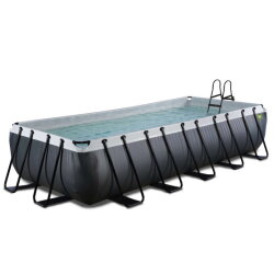 Basen Black Leather EXIT 540x250x100cm z pompą z filtrem piaskowym - czarny