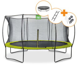 Trampolina Silhouette EXIT ø427cm - zielona + darmowy zestaw akcesoriów