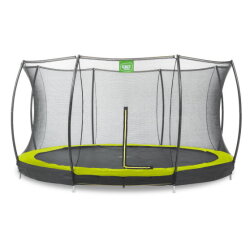 Trampolina ziemna Silhouette EXIT ø427cm z siatką zabezpieczającą - zielona