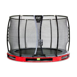 EXIT Elegant Premium ground trampoline ø305cm with Deluxe safety net - red